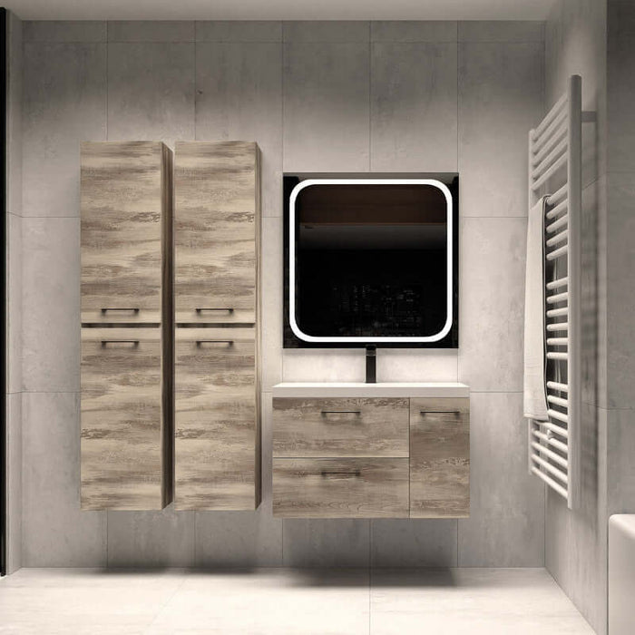 Armario de baño de colgar Modelo SIL con diseño moderno y funcional, en roble Bora y acabado elegante.