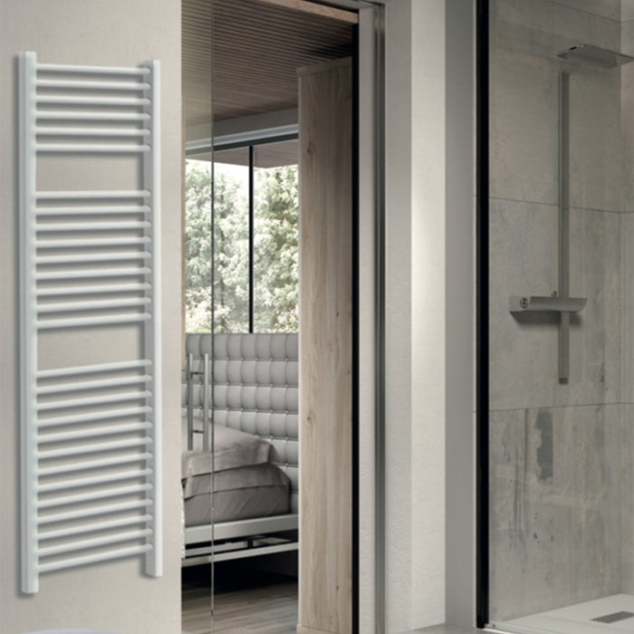 Toallero radiador de baño blanco 118 cm alto