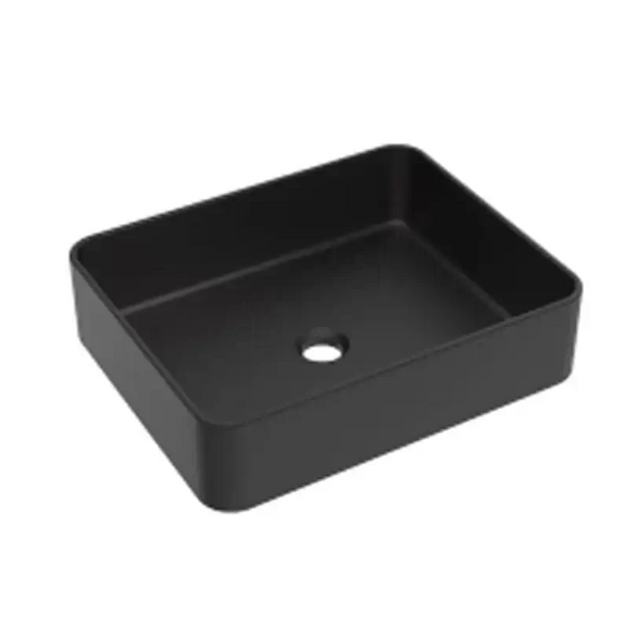 Lavabo sobre encimera modelo Boren en color negro mate, diseñado para baños modernos y elegantes.