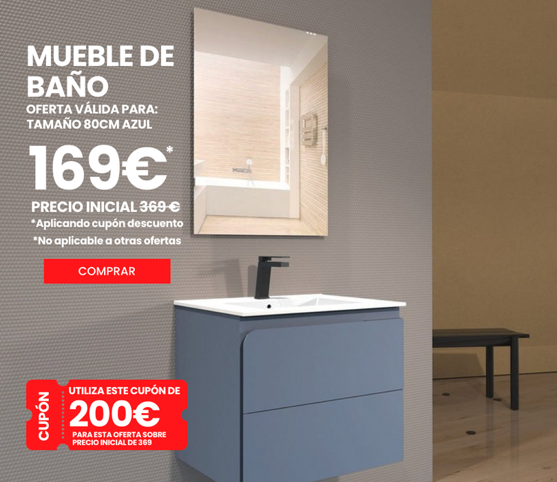 Mueble de baño modelo KARACAS 80cm color Azul