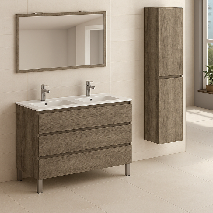Mueble de baño con patas modelo Viena doble seno