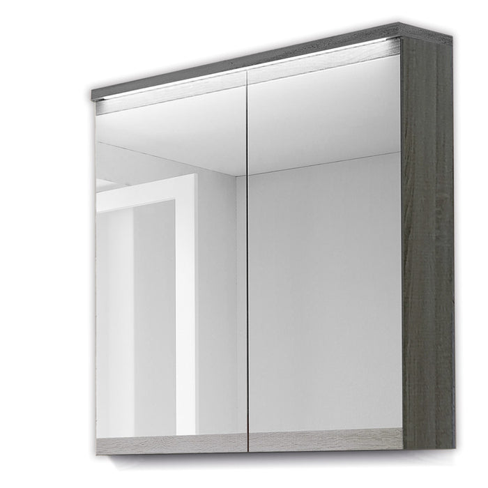 Camerino de baño Modelo Paros, espejo sin marco y elegante con iluminación LED, ideal para almacenamiento y organización.