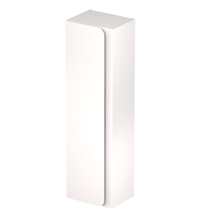 Armario columna de baño modelo Deva, mueble auxiliar suspendido en blanco mate, diseño moderno y funcional.