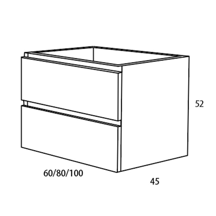 Mueble suspendido modelo Noa dos cajones