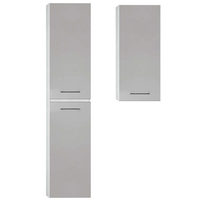 Armario de baño de colgar modelo SIL, diseño moderno y funcional, en color gris, optimizando el espacio.