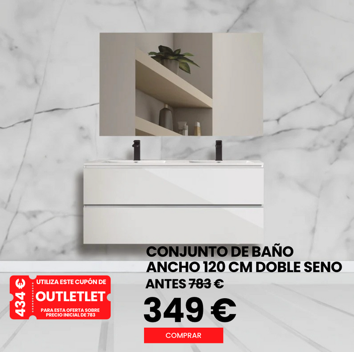 Conjunto de baño 120 cm mueble suspendido