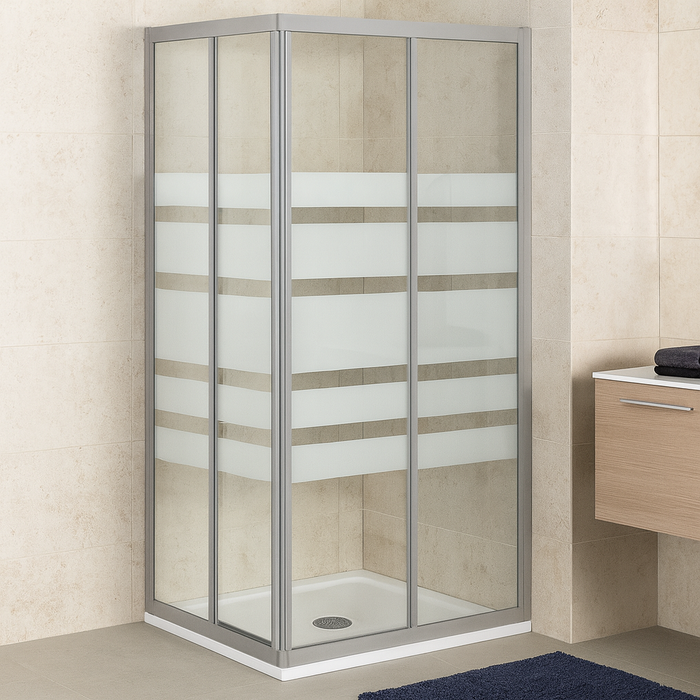 mamparas ducha modelo SIENA ANGULAR SERIGRAFIADA