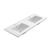 Lavabo encastrar doble seno modelo Bogotá, porcelana vitrificada, diseño minimalista y acabado blanco brillo.