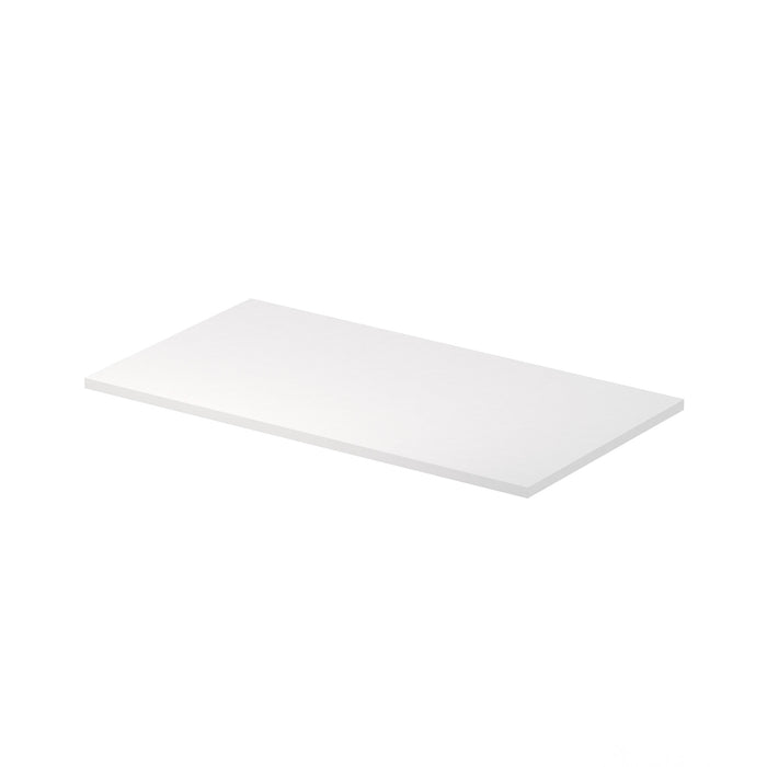 Baldas y tapa para baño modelo modular, encimera blanca de melamina lacada compatible con muebles de baño.