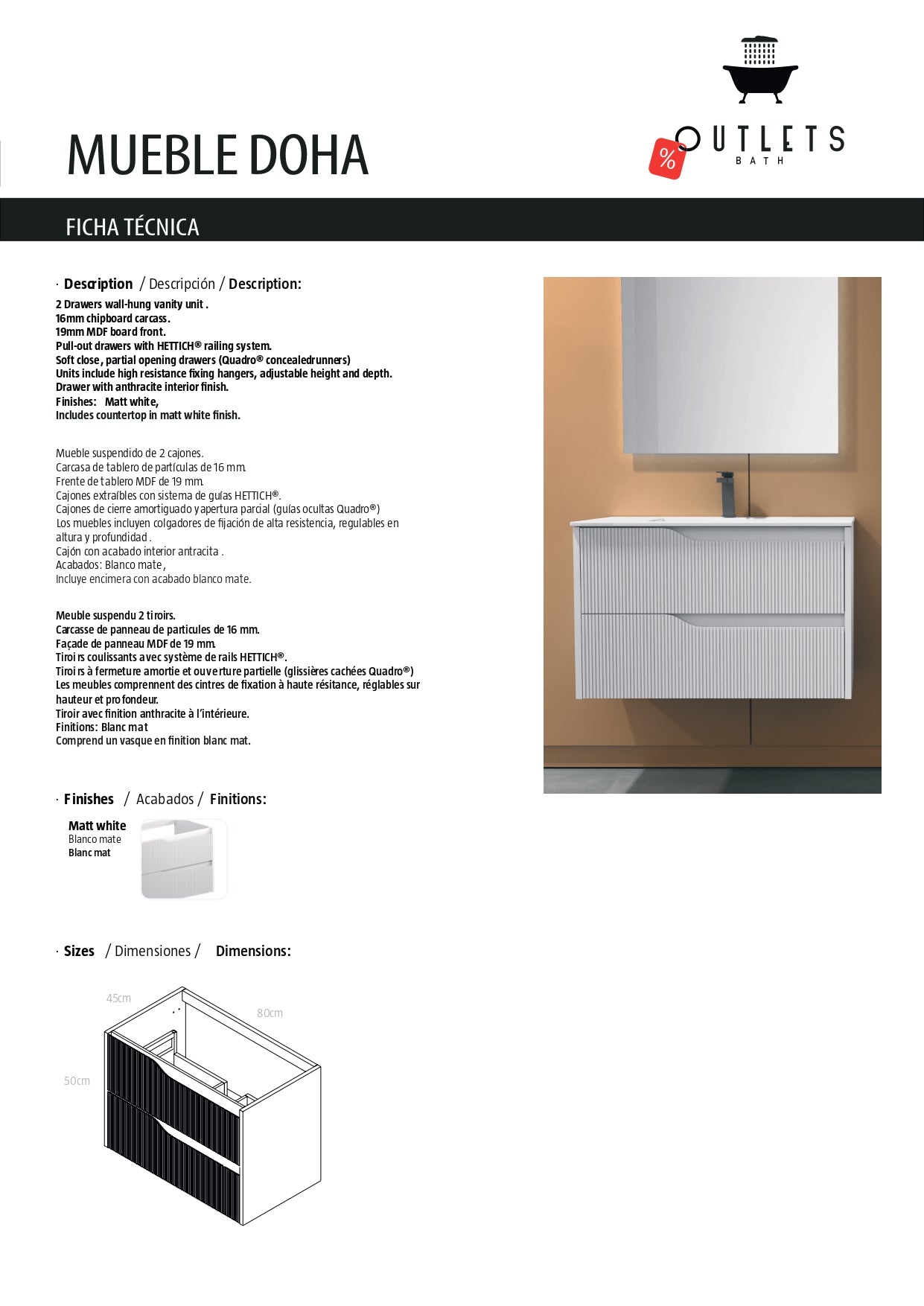 Conjunto Doha 80 cm