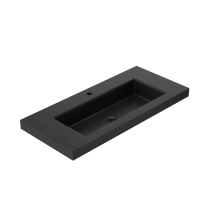 Lavabo de encastrar modelo Frome en color negro mate, diseño moderno y elegante para baños contemporáneos.