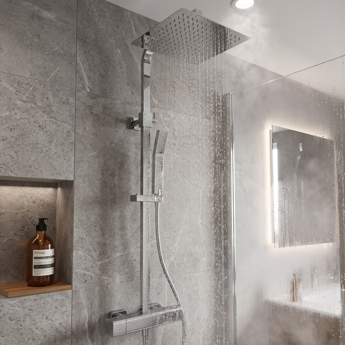 COLUMNA DUCHA TERMOSTATICA ALLURE CON TELEDUCHA MULTIFUNCION