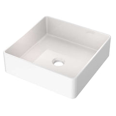 Lavabo sobre encimera modelo Jade, cerámica blanca, diseño moderno y sofisticado, ideal para baño.