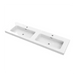 Lavabo de encastrar dos senos modelo Urban, elegante, funcional, acabado en blanco brillo, diseñado para baños modernos.