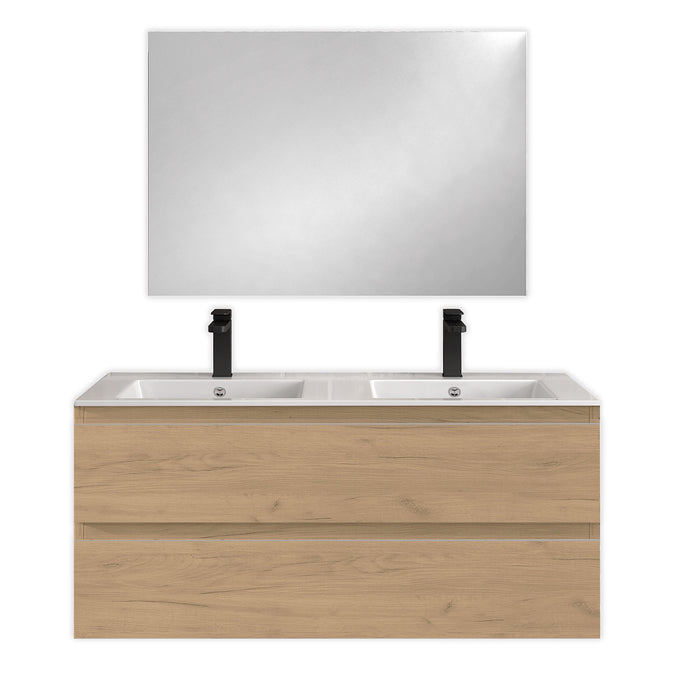 Mueble suspendido para lavabo doble seno modelo Letonia