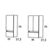 Illustration of Colcar Basic Bathroom Cabinet dimensions, showcasing two sizes: 35cm and 45cm width.