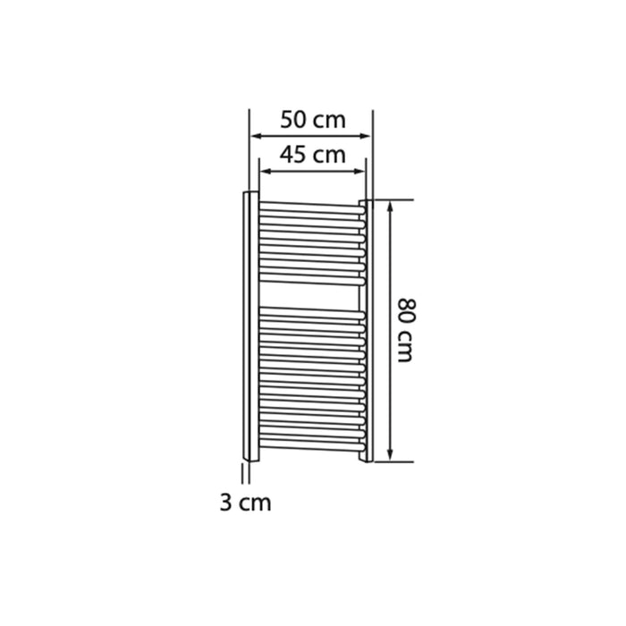 Toallero radiador de baño blanco 80 cm alto
