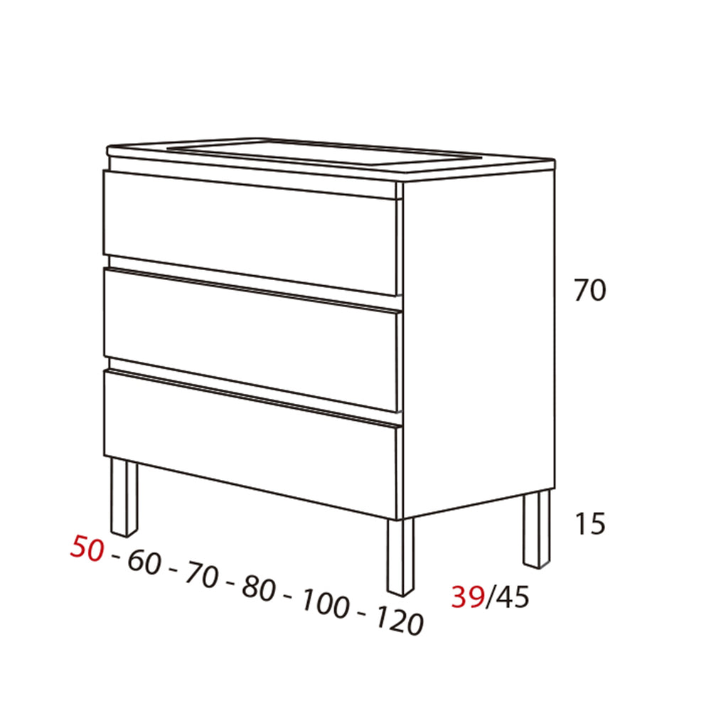 Mueble de baño con patas modelo Viena