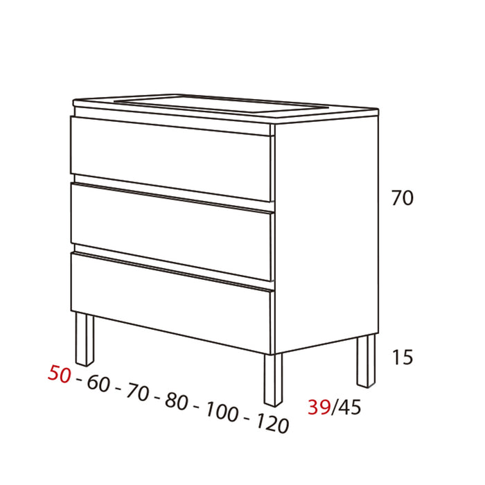MUEBLE DE BAÑO CON PATAS MODELO VIENA