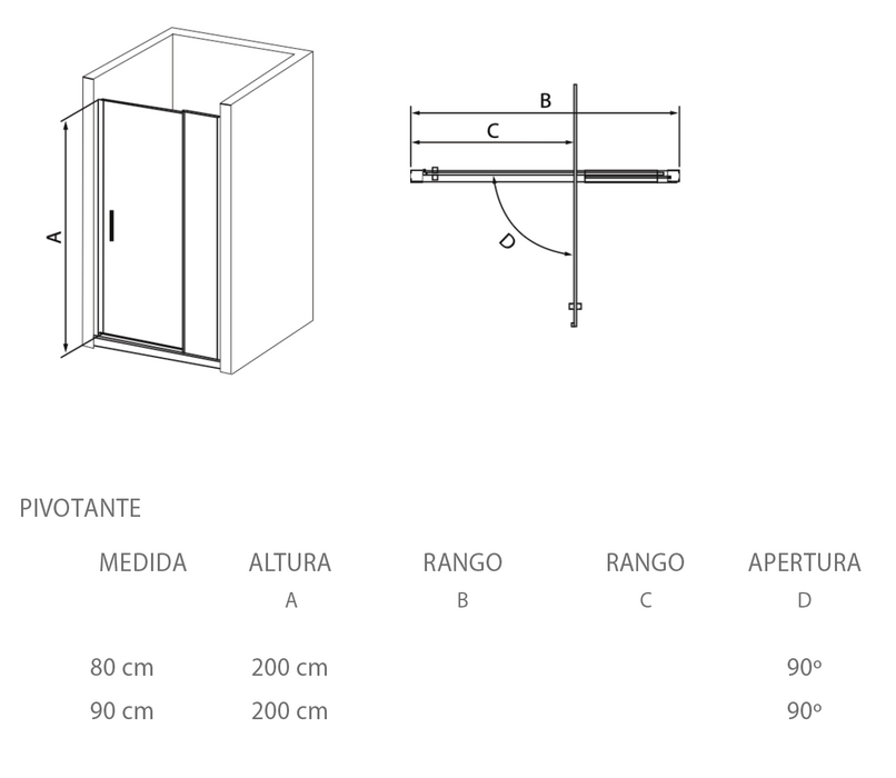 mamparas ducha perfil negro modelo ATOL