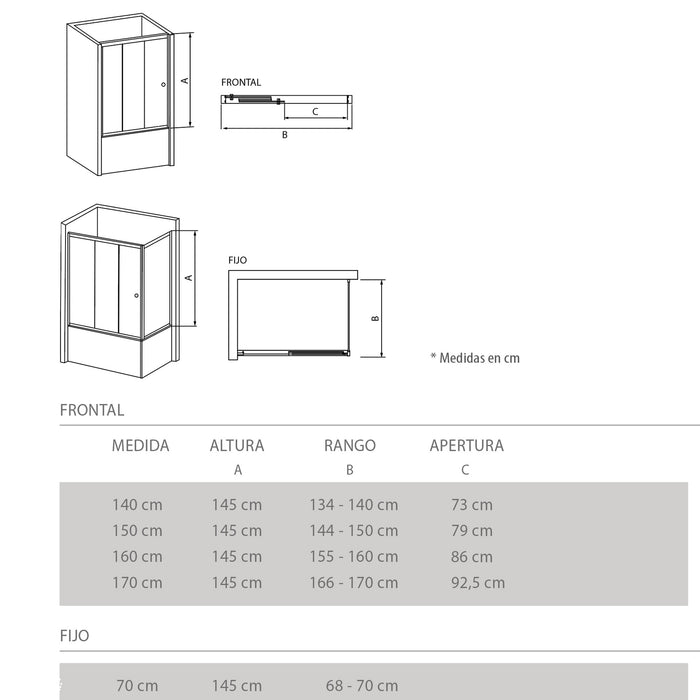 Mamparas de bañera modelo Tucson