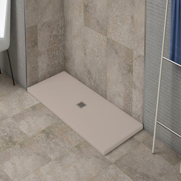 PLATO DE DUCHA RECTANGULAR MODELO LISO REJILLA CENTRADA