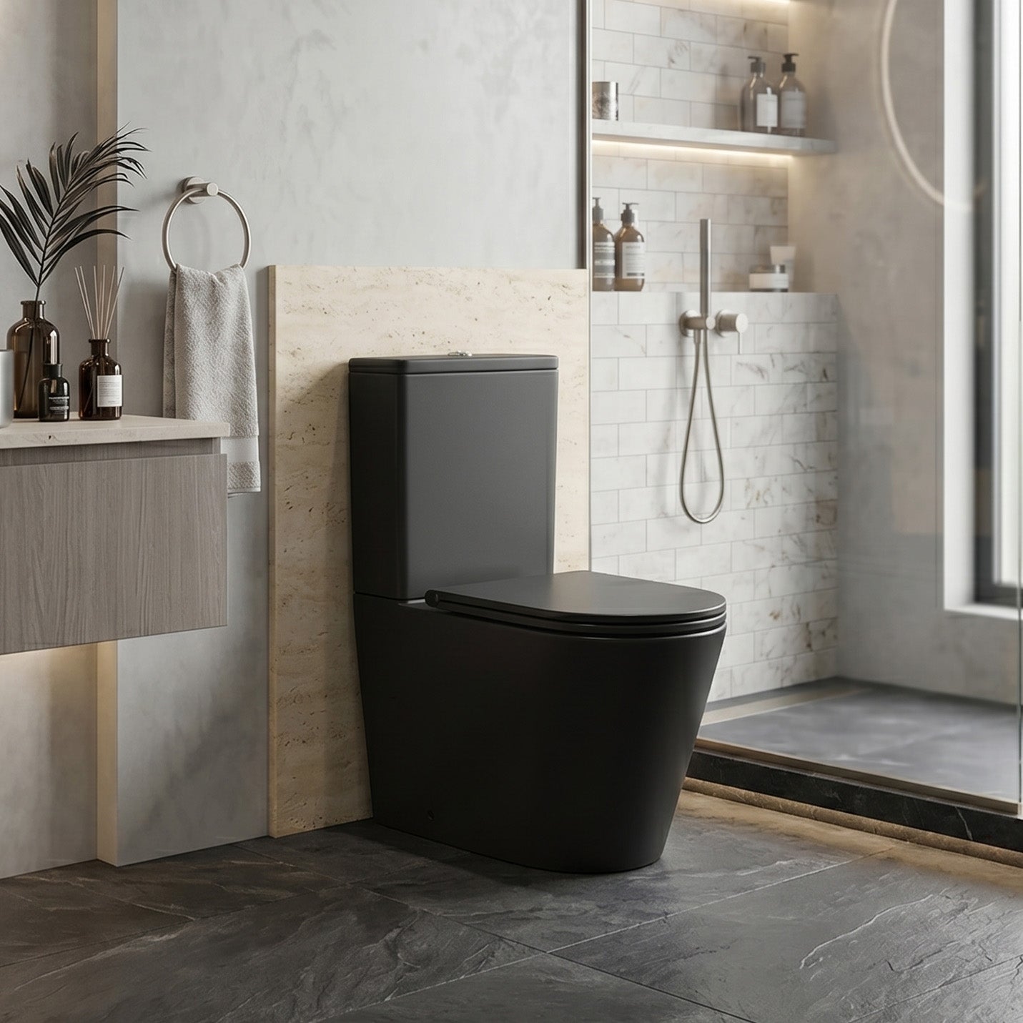 Inodoro compacto para baño color negro Verona
