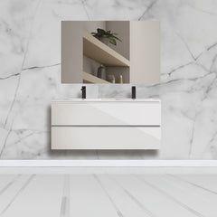 Mueble suspendido para lavabo doble seno modelo Letonia