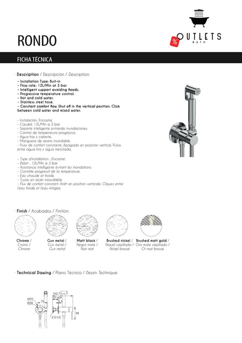 DUCHA HIGIENICA DE INODORO RONDO