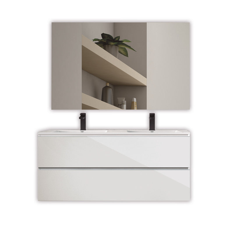 Mueble suspendido para lavabo doble seno modelo Letonia