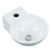 Lavabo sobre encimera modelo Sarah, cerámica blanca brillante, diseño compacto y elegante para baños modernos.