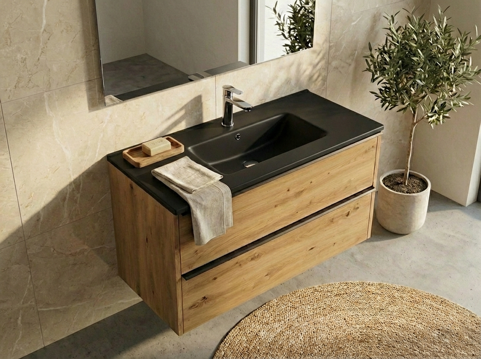 Lavabo de encastrar modelo Bogotá negro mate