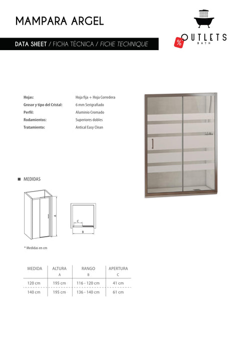 mamparas ducha frontal modelo ARGEL