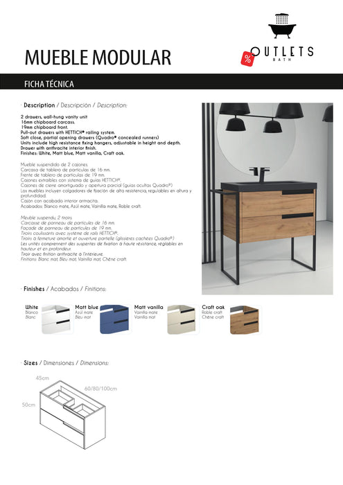 Mueble suspendido modelo Modular