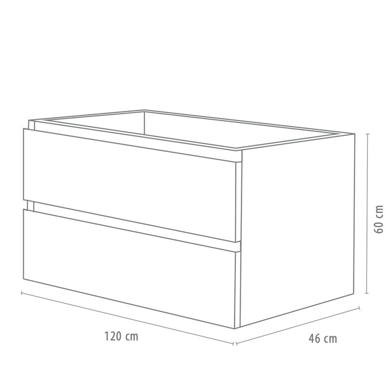 Mueble suspendido para lavabo doble seno modelo Letonia