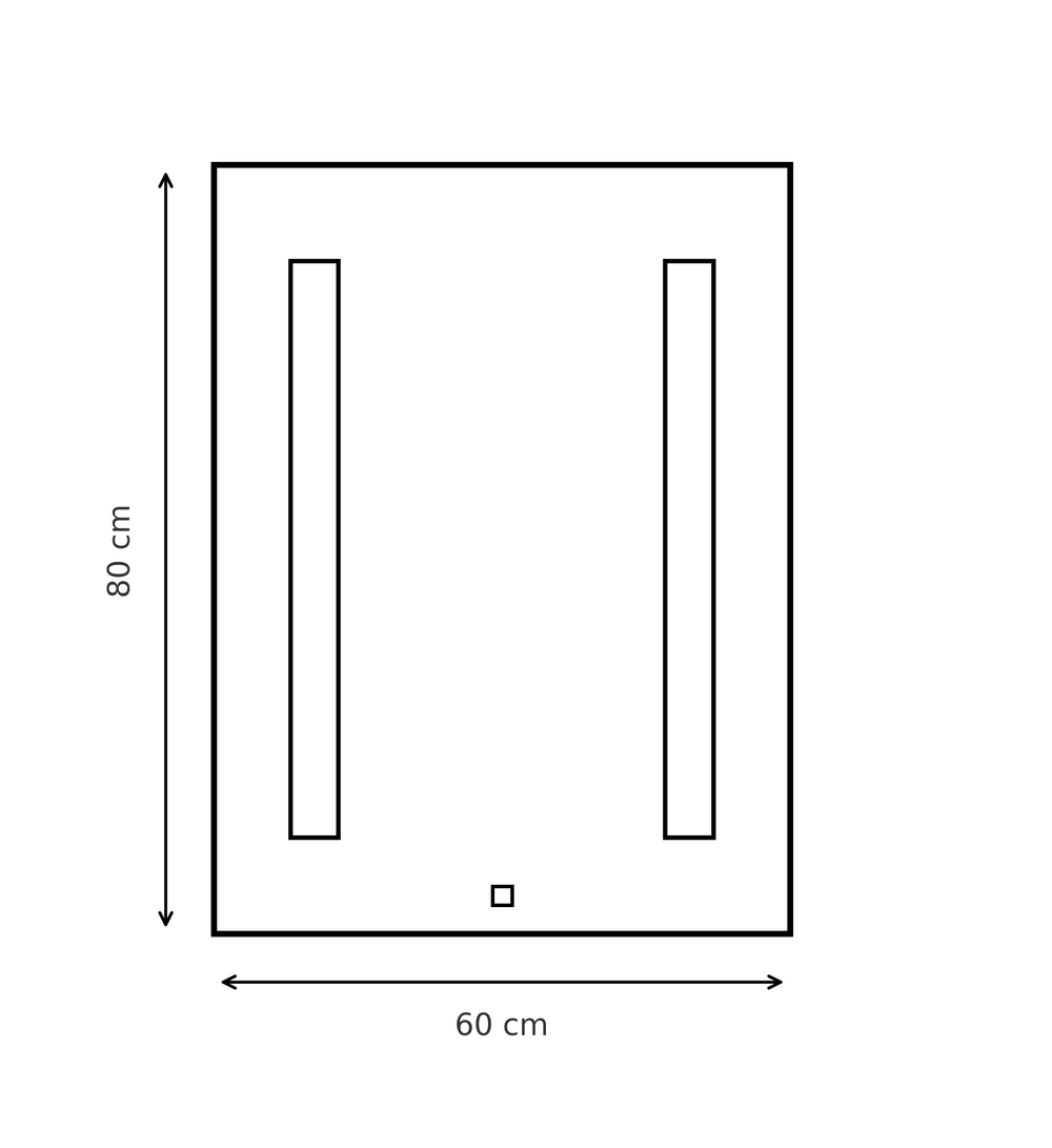 Espejo de baño moderno con luz Led modelo Cora