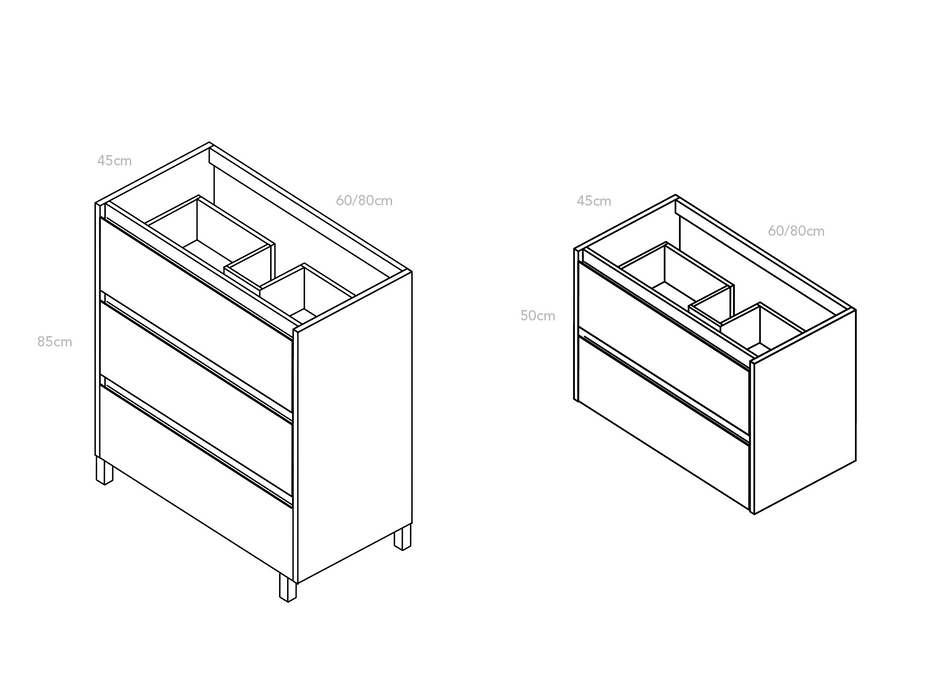 MUEBLE DE BAÑO SIN LAVABO NOVA
