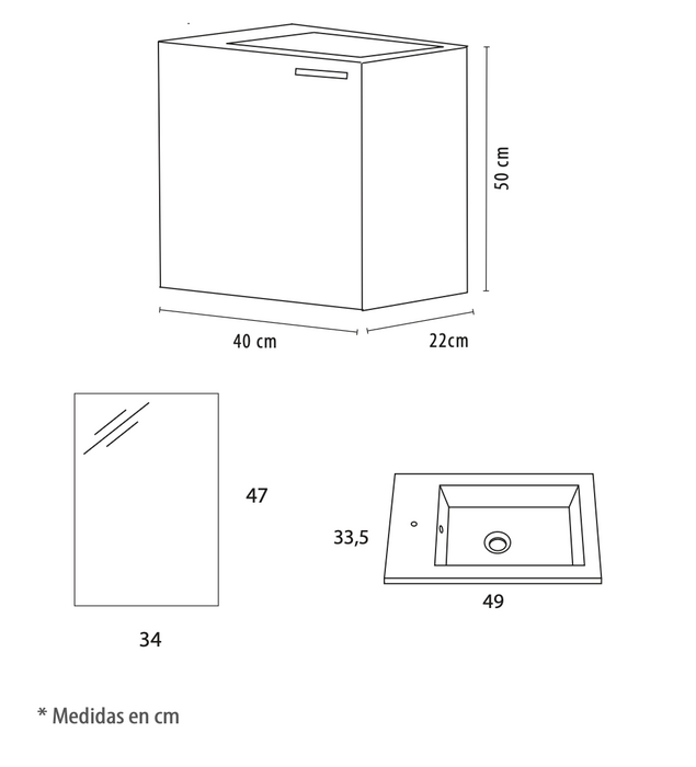 CONJUNTO COMPLETO DE BAÑO PETIT