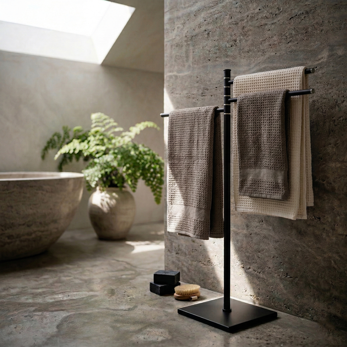 Toallero de baño de pie color negro